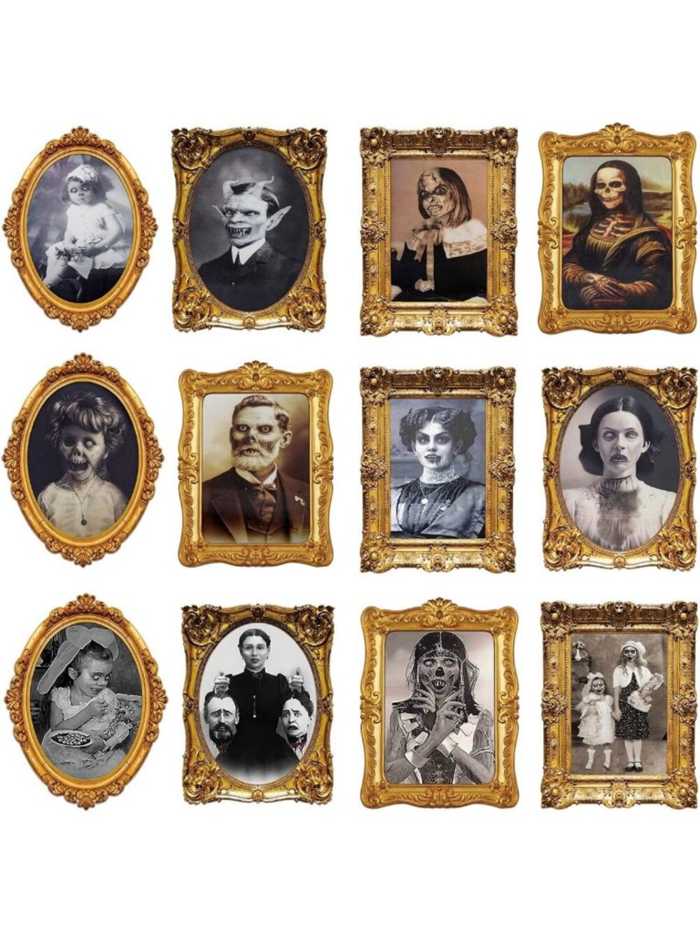 Spooky Halloween Indoor Decorations - 3D Haunted Portraits & Scary Wall Art (12